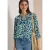 Tuniek met 3/4-mouwen, split in de hals en print