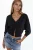 V-hals Geribbelde Korte Cardigan
