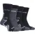 Jeep – 4-pack anti-blaar luxe laarzensokken voor heren – Houtskool / Zwart