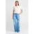 Hoge taille wijde pijpen katoen denim jeans