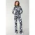 Colourful Rebel Letter Peached Extra Flare Pants Black/white