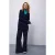 Summum Woman Trousers Punto Vintage Stripe Midnight Blue