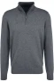 Fynch-Hatton Half-Zip Sweater grijs, Effen