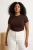 Trendyol Curve Dames Bruin Effen Kort Getailleerd Grote maten Blouses