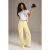 TRENDYOLMİLLA Dames Geel Effen Wijde pijp Hoge taille Jeans