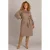 Yest Curve Plus Size gebreide midi jurk met glitters – taupe