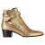 Saint Laurent Wyatt 40 Jodhpur Enkelboots in Gouden Leer