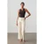 Dames Geribbelde Katoenmix Croptop