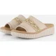 Rieker Rieker Slippers beige Textiel