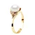 Zoetwater Parel Ring 7-8 mm en 0020 Cts Diamond Jewellery Yellow Gold