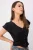 TRENDYOLMİLLA Dames Zwart Effen Kort Getailleerd Blouses