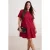 Trendyol Curve Dames Bordeaux Effen Kort / Mini Kort A-lijn Grote maten Jurk