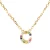 Luxenter Sterling Zilver 925 Ketting met Veelkleurige Zirkonia Afgewerkt in 18K Geel Goud – Alfabet