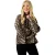 Biba Damesblouse met ballonmouwen en luipaardprint (Zwart/Beige)