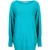 EsQualo Sweater Batwing Buttoned Cuff Peacock Blue