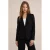 WE Fashion jersey getailleerde blazer Liz zwart
