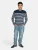 salzhaut Shirt ‘Ebb’  navy / wit