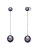 Valero Pearls Oorbellen  violetblauw / zilver