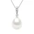 Diamond Pendant 0.010 Cts Gekweekte Pearl Freshwater peer 9-10mm White White Gold