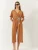 Bianco Lucci Jumpsuit  camel / zwart / wit