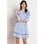 LOLALIZA gestreepte blousejurk broderie blauw