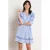 LOLALIZA gestreepte blousejurk broderie blauw