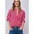 Street One Dames Blouse met ronde hals en ruitpatroon in Rood