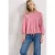 Street One Dames Shirt met 3/4-mouwen en ronde hals in gebreide look in Roze