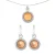 Orphelia Dames 925 Sterling Zilver Set: Ketting-Hanger + Oorbellen – Zilver SET-6041/1