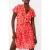 French Connection Islanna Crepe Ss V Nk Dress Coral/azalea
