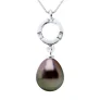 Diamond Pendant 0.010 Cts gekweekte parel TAHITI Peer 8-9mm White Gold