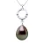 Diamond Pendant 0.010 Cts gekweekte parel TAHITI Peer 8-9mm White Gold