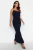 TRENDYOLMİLLA Dames Donkerblauw Effen Maxi Mouwloos Casual Zeemeermin Jurken