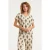 Smashed Lemon Beige top met zwarte aztec print en v-hals |