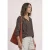 Blouse met 3/4-mouwen, split in de hals en bandjes