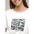Street One Dames Shirt met ronde hals en artwork van bladeren in Wit