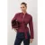 TRENDYOLMİLLA Dames Bordeaux Effen Lang Regular fit Overhemden
