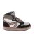 Hip leren sneakers donkerbruin/wit
