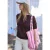 Street One Studio Dames Basic Shirt met korte mouwen en ronde hals in Paars
