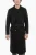 Dubbele stof Slim Fit HYBRID Trench met riem in zwart