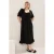 Trendyol Curve Dames Zwart Effen Midi Kort Casual A-lijn Grote maten Jurk