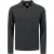 No Excess Pullover Open Polo Collar Relief Knit Dark Grey