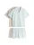 The Set Korte pyjama  donkerbeige / lichtblauw / wit