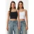 Slim Fit Vierkante Hals Crop Top