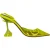 Amina Muaddi Holli glazen slingback pumps in neongeel PVC