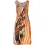 Mouwloze jurk met print en strikceintuur