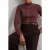 Reiss Stitch Front Funnel Jumper Burgundy/camel