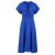 Blauw koninklijk midi-jurk met vlinderstrik
