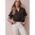 Street One Dames Blouse met korte mouwen in mousseline kwaliteit in Bruin