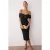 TRENDYOLMİLLA Dames Zwart Effen Midi Mouwloos Cocktail Bodycon Jurken